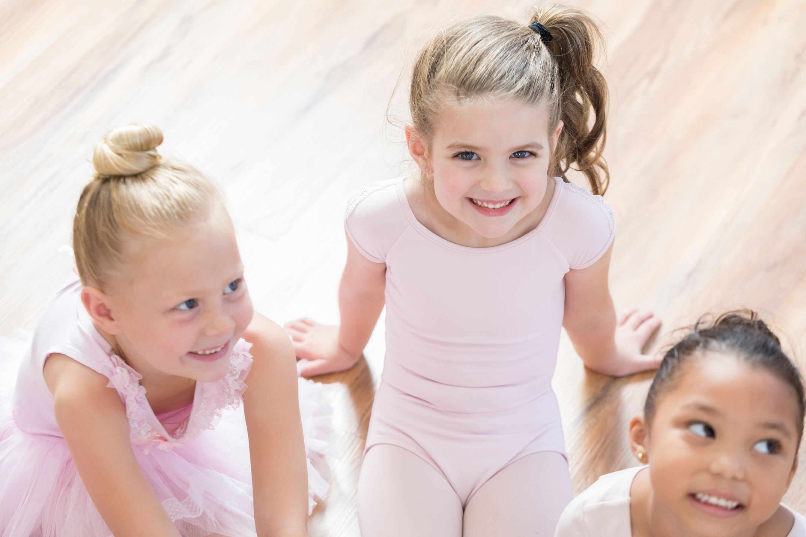 Young ballet beauties during dance class